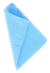 blue tissue of microfibre isolated on white background