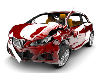Red car accident