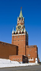 Fototapeta na wymiar Moscow, Spasskaya tower of Kremlin