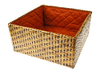 Wicker Box isolated on white background