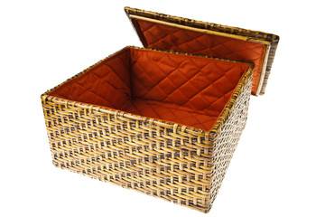 Wicker Box isolated on white background