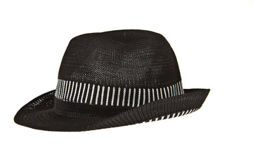 Beautiful traditional Panama hat isolated on white background