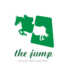 Logo horse, the jump # Vector