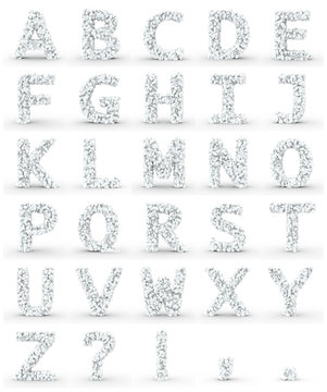 Texteffekt Molek&uuml;le weiss ABC