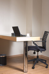 modern study room with chair and desk