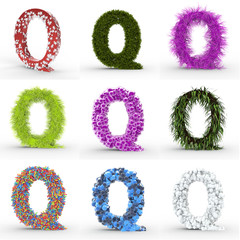 Texteffekt gemischt Buchstabe Q