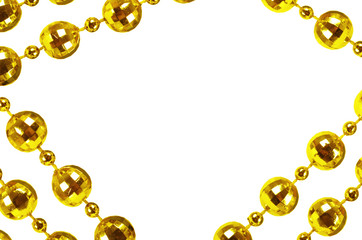 Background made of a brilliant celebratory beads of golden color