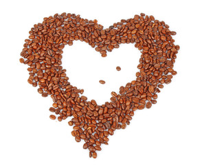 coffee beans heart