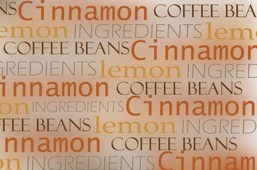 Coffee words background
