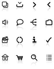 Black web icons