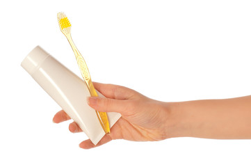 Toothpaste and toothbrush