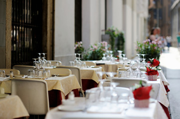 Table set for an event party