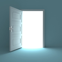 Open door to white light