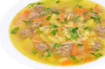 Soup with meatballs