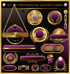 Golden framed labels