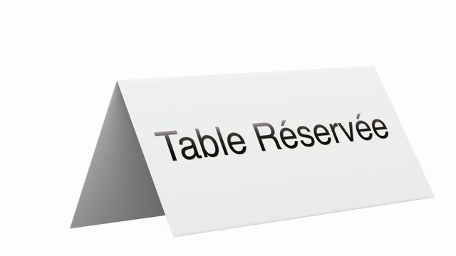 table r&eacute;serv&eacute;e 3D 2