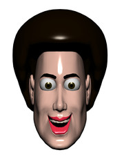 toon character, face of a man with eyes wide open