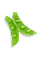 Open sugar snap pea pod