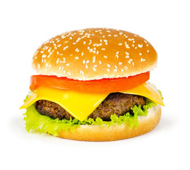 hamburger on a white background