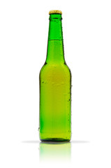 bottle of beer on white background