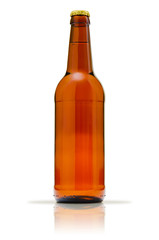bottle of beer on white background