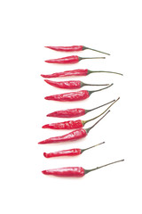 Red peppers isolated on white background