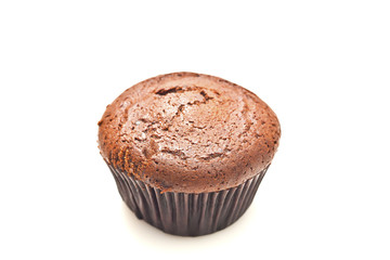 Chocolate cake isolated on white background