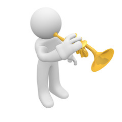 Trumpet player, 3d image