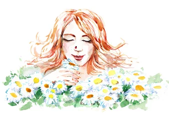 Zelfklevend Fotobehang daisy woman © ankdesign