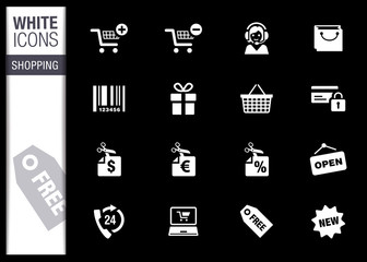 White - Shopping icons