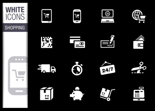 White - Shopping icons