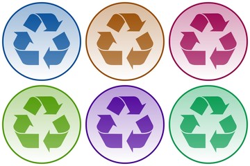 Symbole du recyclage de couleurs