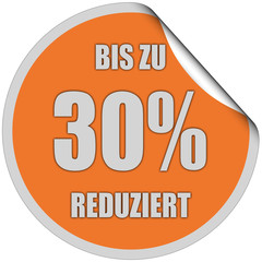 Sticker orange curl oben BIS ZU 30% REDUZIERT
