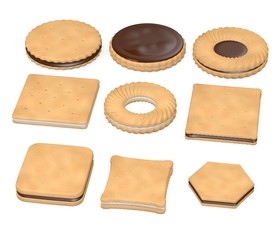 3d render of biscuit food