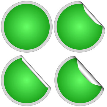4 Sticker grün rund NEUTRAL
