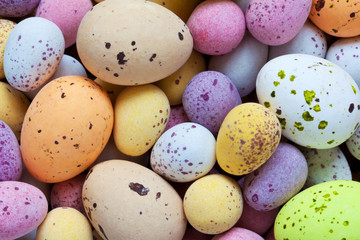 Speckled candy covered chocolate easter eggs
