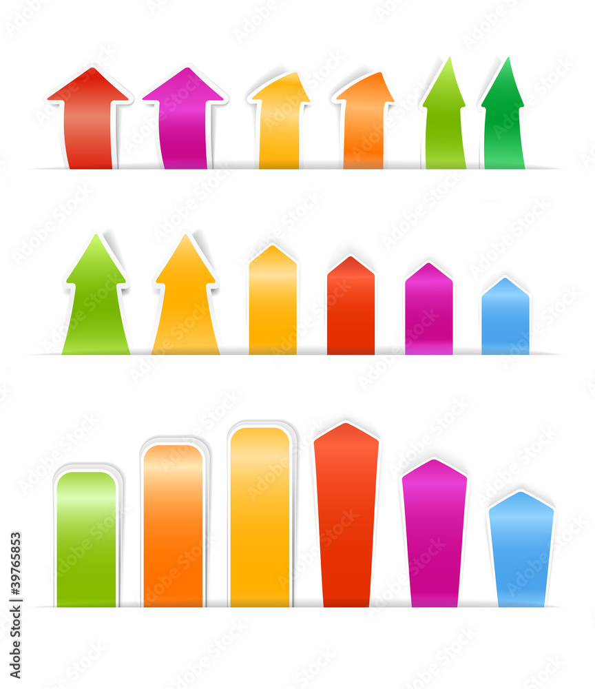 Poster different color bookmarks and ribbons