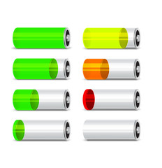 Batteries with different level of charge.