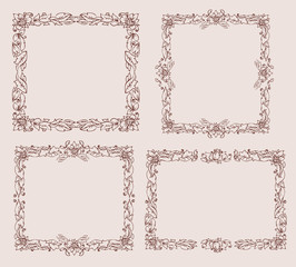 retro frame with leaf