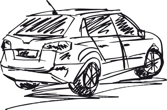 sketch of a cars. Vector illustration