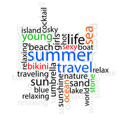 summer travel with word illustration