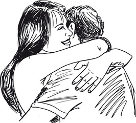 Sketch of couple. Vector illustration - 39767219