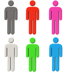 Set of abstract 3d human icon