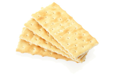 Crackers isolated on white, clipping path included