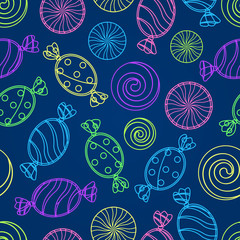 Candy Silholuette Seamless Pattern