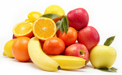 fruits isolated on a white background.