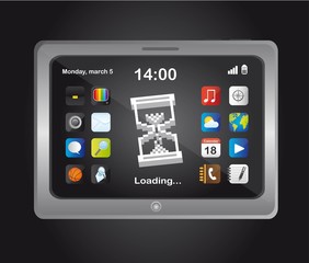 tablet with icons