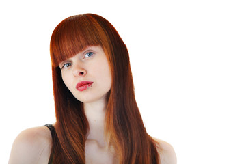 Fototapeta premium Portrait of a young woman with long hair