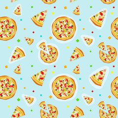 Seamless colorful pizza texture