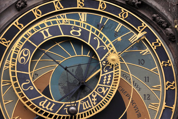 Fototapeta na wymiar Szczegół zegar astronomiczny na Rynku Starego Miasta w Pradze